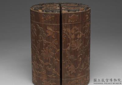 图片[2]-Red sandalwood curio box with bamboo-veneered decoration (contains 23 curios pieces and calligraphy album and painting scroll), Qing dynasty, Qianlong reign (1736-1795)-China Archive